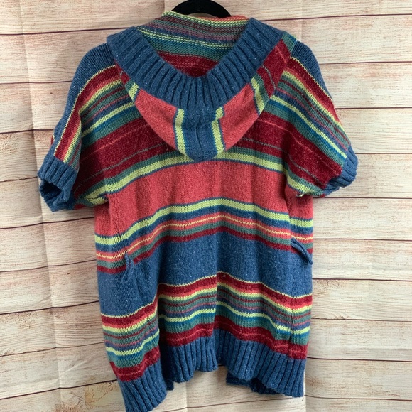 Maurices Short Sleeve Open Front Hooded Cardigan - Picture 2 of 5